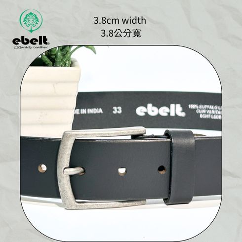 ［香港品牌 EBELT] EBC 330 印度製 頭層水牛皮真皮皮帶 BUFFALO TOP GRAIN LEATHER BELT 3.8cm