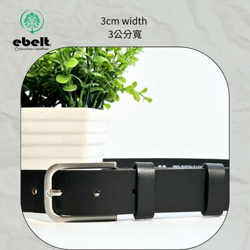 ［香港品牌 EBELT] EBC 334 印度製 頭層水牛皮真皮皮帶 BUFFALO TOP GRAIN LEATHER BELT 3.0cm