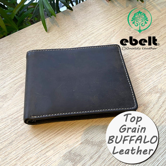 【香港品牌 ebelt】印度製 頭層水牛獵人皮真皮銀包 Full Grain Buffalo Hunter Series Leather Wallet - WM 140
