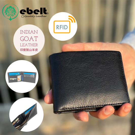 【香港品牌 EBELT】WM 112 RFID 印度製造山羊皮銀包/真皮皮夾錢包 RFID Goat Leather Wallet