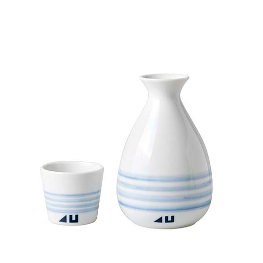 【徳利＋お猪口　柄あり / Sake Bottle & Cup Set w / drawing】