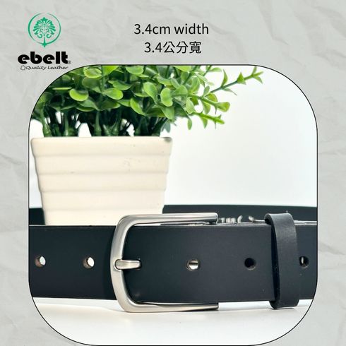 ［香港品牌 EBELT] EBC 335 印度製 頭層水牛皮真皮皮帶 BUFFALO TOP GRAIN LEATHER BELT 3.4cm
