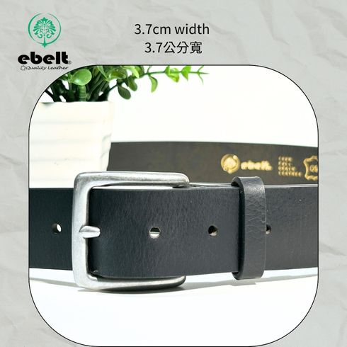 ［香港品牌 EBELT] EBC 300 銅扣頭層油蠟牛皮真皮皮帶 Solid Brass Buckle Top Grain Wax Cow Leather Belt 3.7cm
