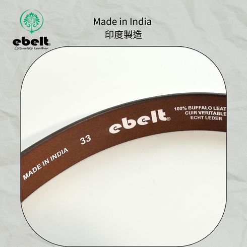 ［香港品牌 EBELT] EBC 335 印度製 頭層水牛皮真皮皮帶 BUFFALO TOP GRAIN LEATHER BELT 3.4cm