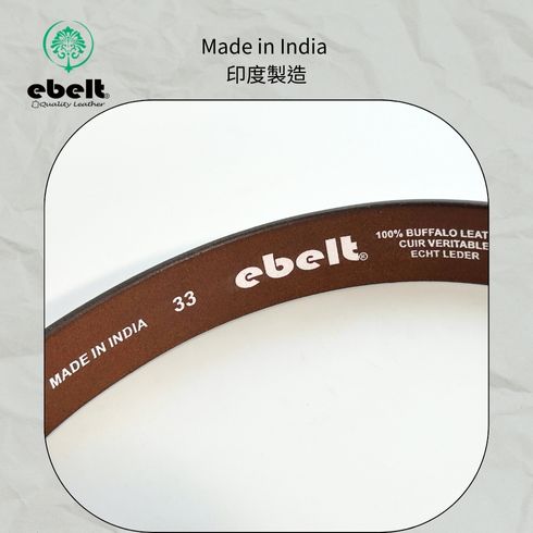 ［香港品牌 EBELT] EBC 334 印度製 頭層水牛皮真皮皮帶 BUFFALO TOP GRAIN LEATHER BELT 3.0cm