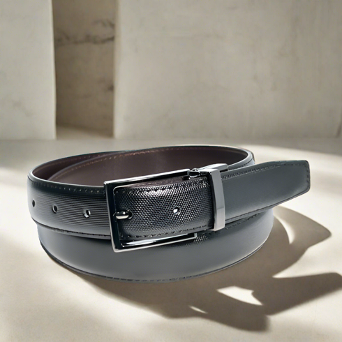 [香港品牌 EBELT] EBM 171 光面黑啡雙面牛皮皮帶 Reversible Black/Brown Leather Belt 2.9cm