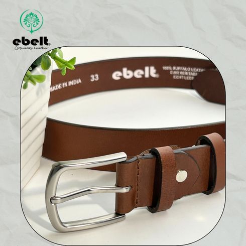 ［香港品牌 EBELT] EBC 335 印度製 頭層水牛皮真皮皮帶 BUFFALO TOP GRAIN LEATHER BELT 3.4cm