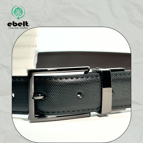 [香港品牌 EBELT] EBM 171 光面黑啡雙面牛皮皮帶 Reversible Black/Brown Leather Belt 2.9cm