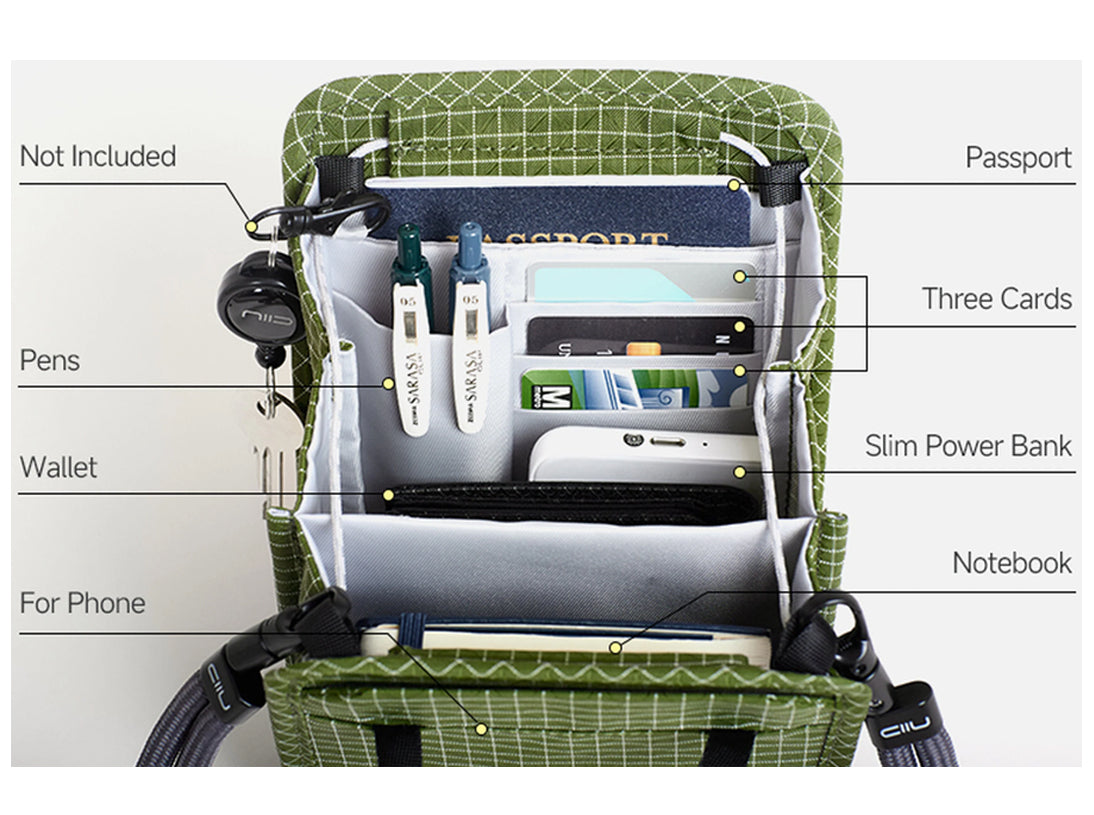 【2026斜孭袋王】NIID NEO Nomad Pouch 輕便多功能斜孭袋・護照／手機／卡片收納 - Pine Green 原野綠