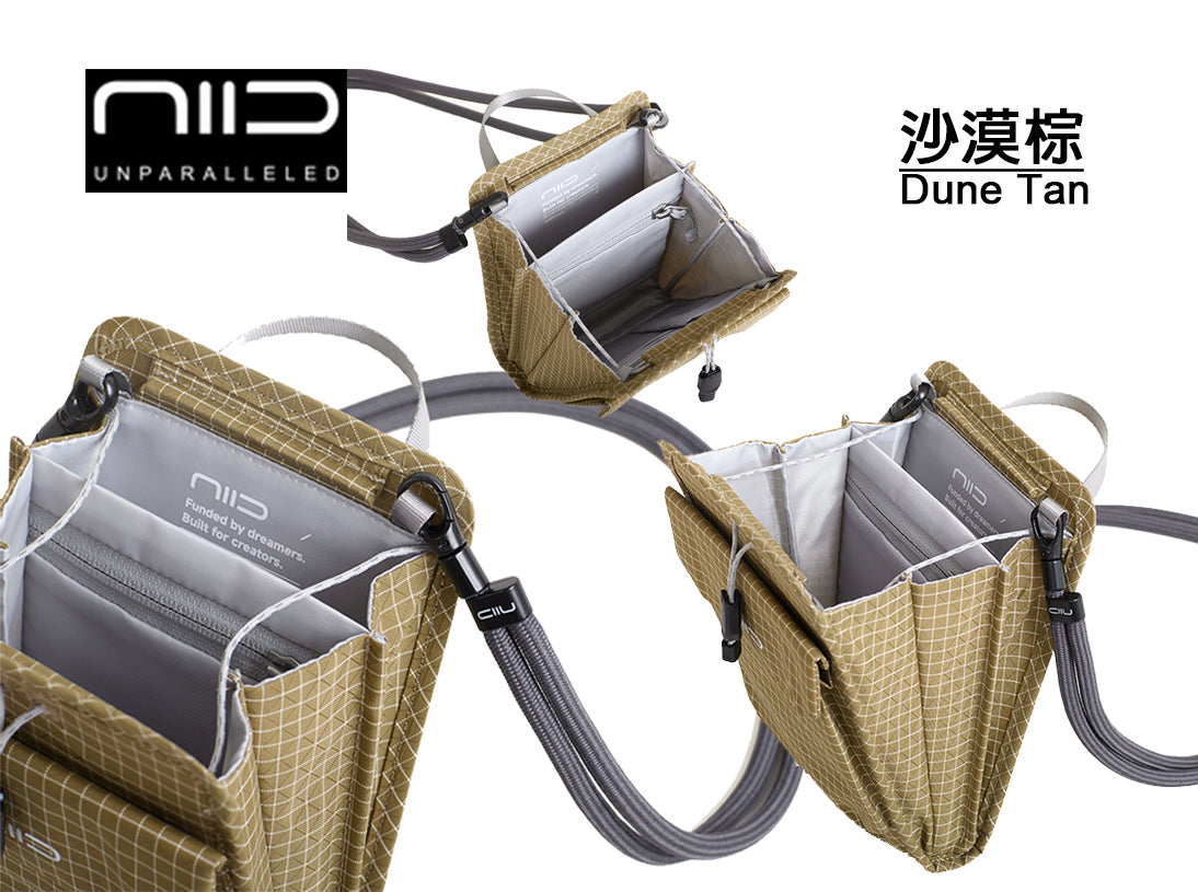 【2026斜孭袋王】NIID NEO Nomad Pouch 輕便多功能斜孭袋・護照／手機／卡片收納 - Dune Tan 沙漠棕