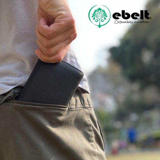 [香港品牌 EBELT] WM 087 頭層牛皮内拉鏈銀包（加大紙幣格) Top Grain Cow Leather Wallet
