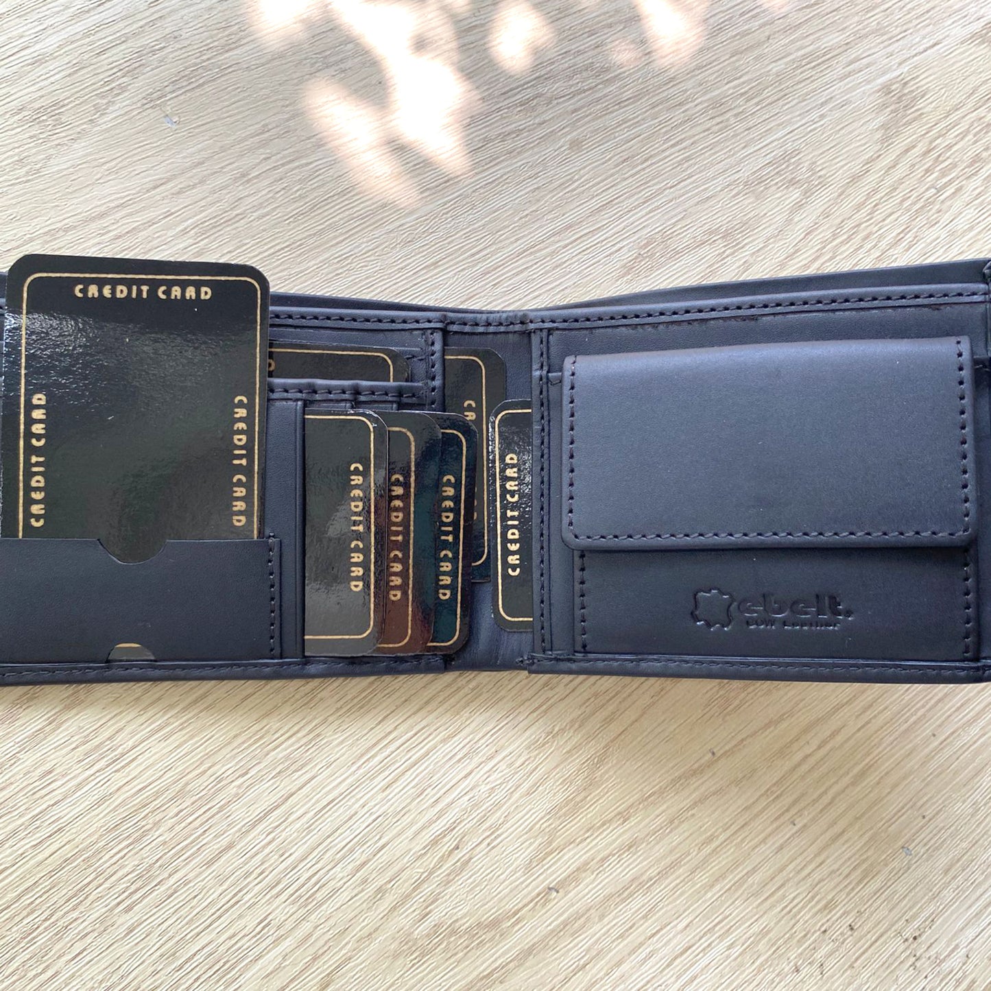 【香港品牌 ebelt】  頭層牛皮真皮銀包（零錢格）Top Grain Cow Leather Wallet - WM 123