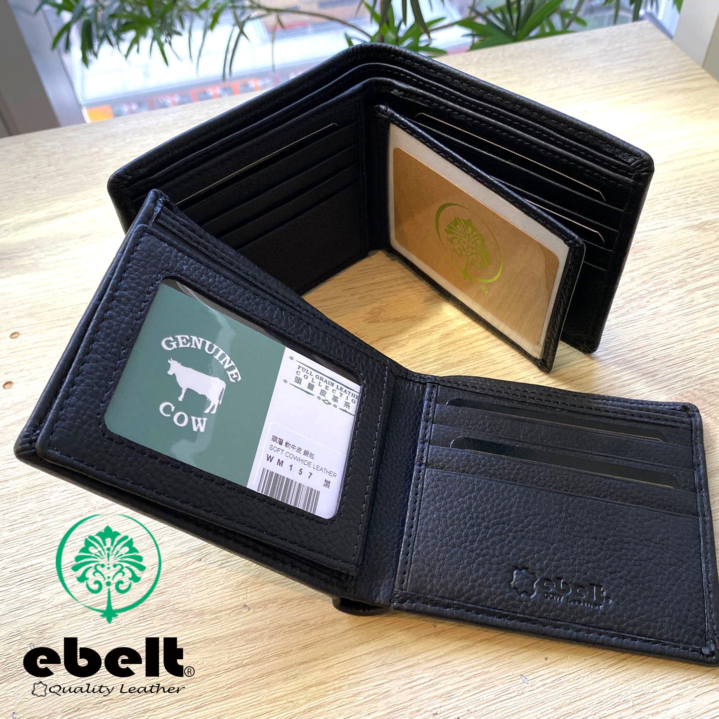 [香港品牌 EBELT] WM 157 頭層牛皮真皮銀包（兩個證件格）皮夾錢包 Top Grain Cow Leather Wallet