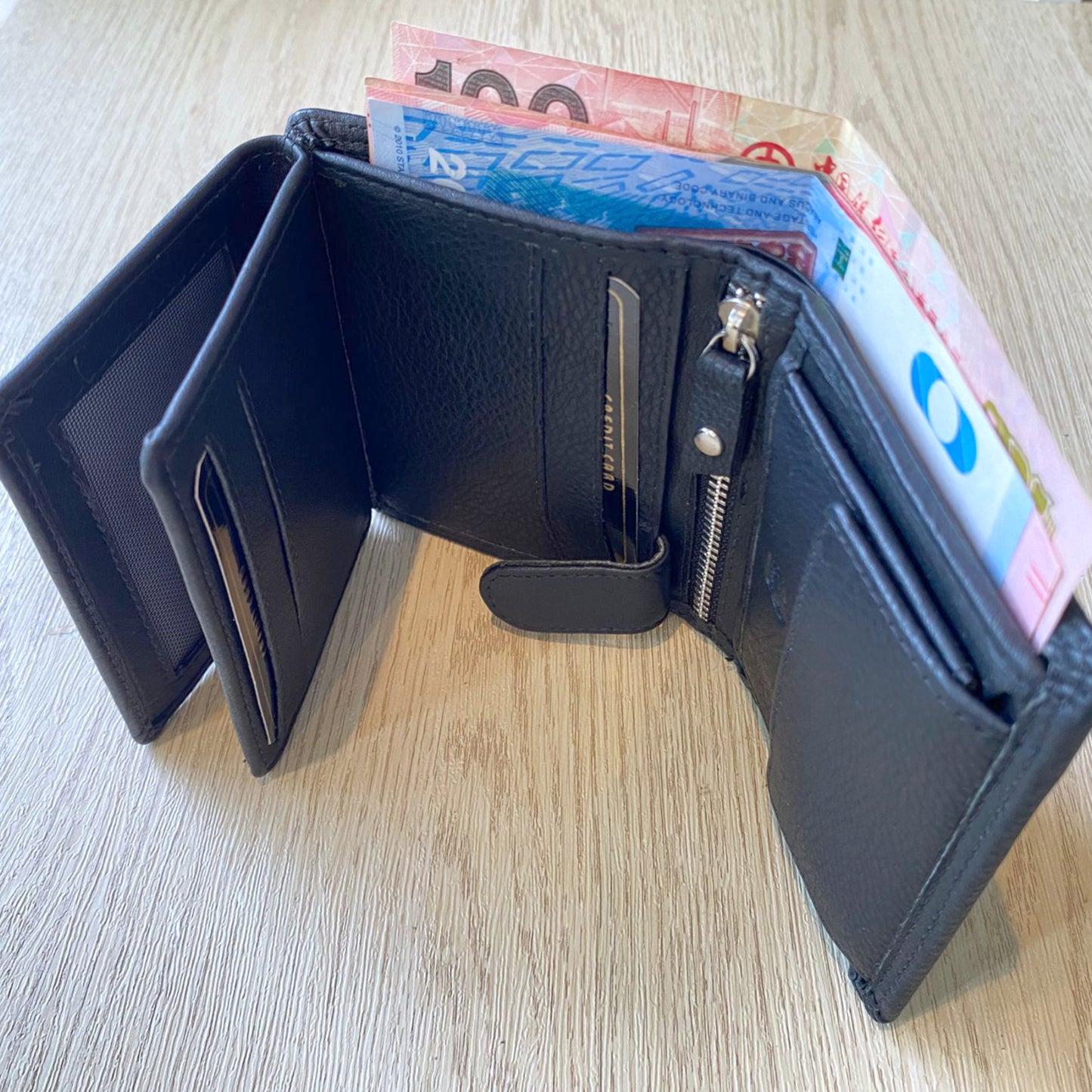 【香港品牌 ebelt】 RFID 頭層牛皮真皮銀包 (纖巧)  TOP GRAIN COW LEATHER MINI WALLET - WM 163