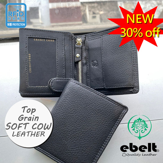 [香港品牌 EBELT]  RFID 頭層牛皮真皮銀包 (纖巧)  TOP GRAIN COW LEATHER MINI WALLET - WM 163