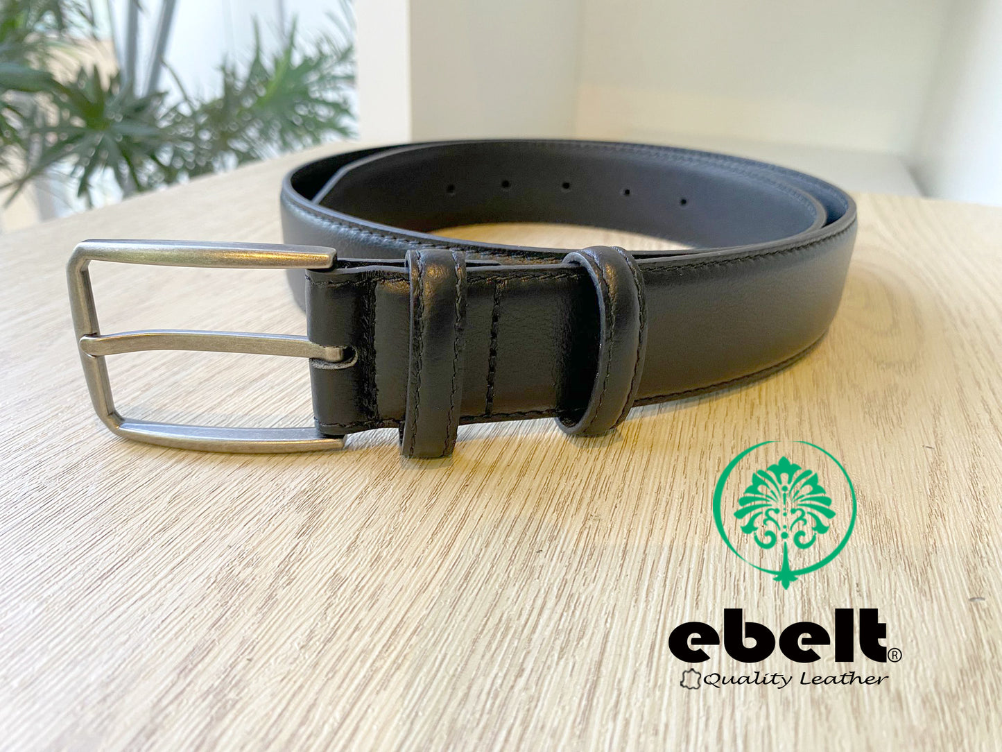[香港品牌 EBELT] EBM 165  男裝高級頭層牛皮真皮皮帶 3.4cm Top Grade Full Grain Cow Leather Belt