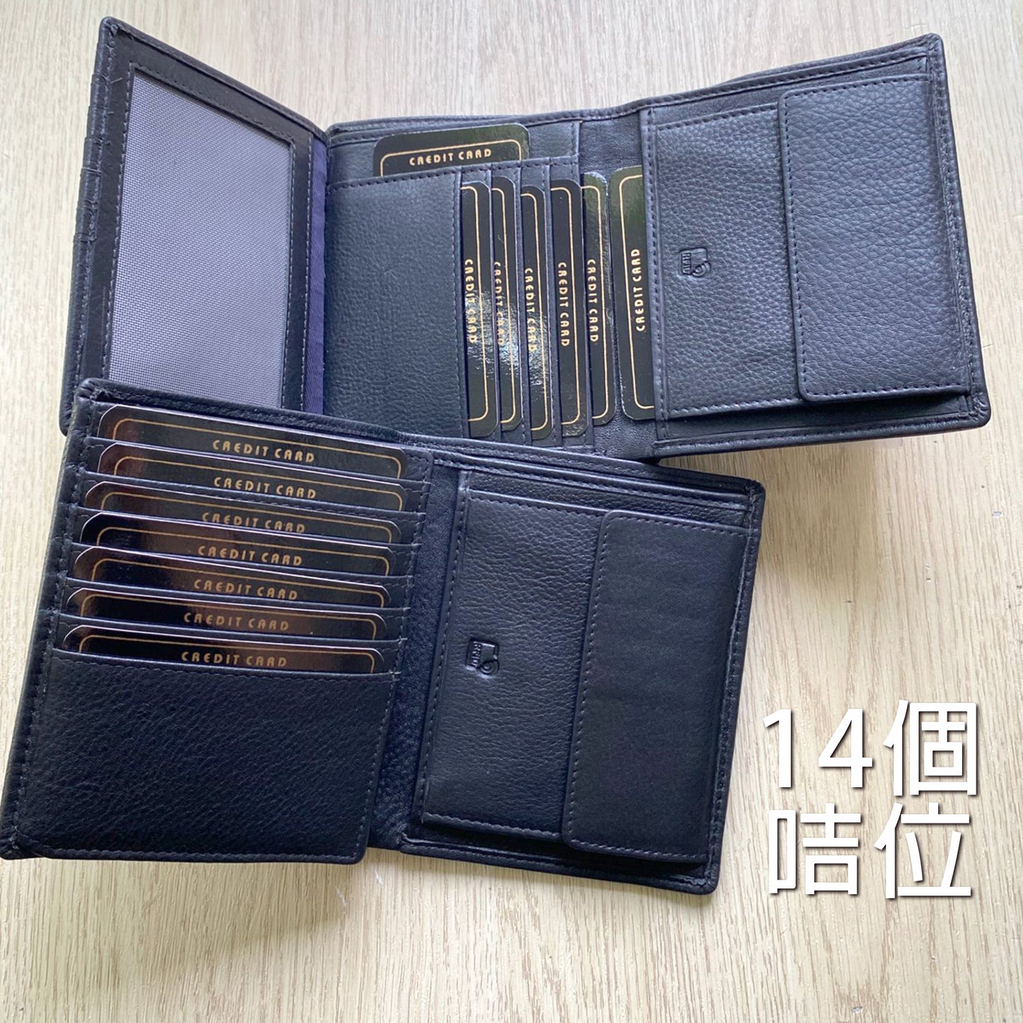 [香港品牌 EBELT] WM 165 RFID 頭層牛皮真皮銀包（多咭位）TOP GRAIN COW LEATHER WALLET