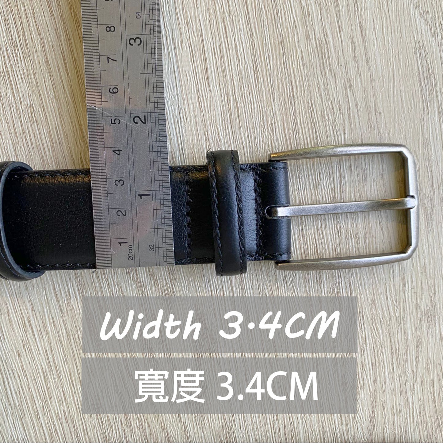[香港品牌 EBELT] EBM 165  男裝高級頭層牛皮真皮皮帶 3.4cm Top Grade Full Grain Cow Leather Belt