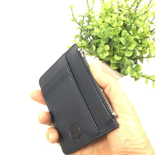 ［香港品牌 EBELT] WM 126 印度製 頭層植楺皮拉鍊卡片銀包 真皮皮夾銀包 Full Grain Vegetable Tanned Leather Zipper Card Holder Wallet