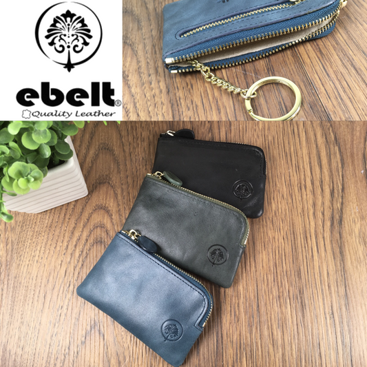 [香港品牌 EBELT] WM 17E 升級版！頭層油蠟牛皮真皮散銀包 / 鎖匙包 Cow Waxed Leather Coins Bag / Key Pouch
