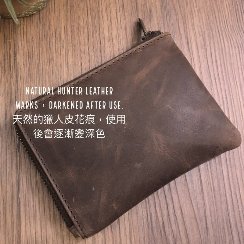 [香港品牌 EBELT] WM 111R 印度製 頭層水牛獵人皮拉錬薄真皮銀包 皮夾錢包Full Grain Buffalo Hunter Series Leather Zipper Wallet