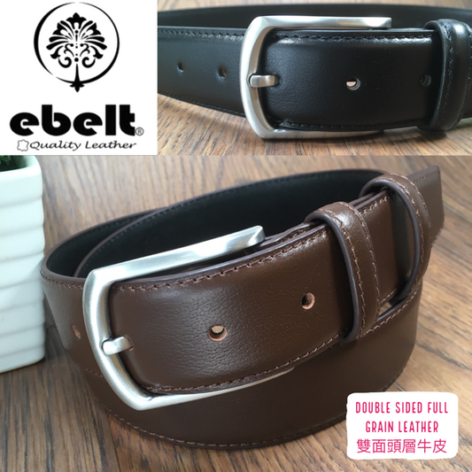 [香港品牌 EBELT] EBM 165  男裝高級頭層牛皮真皮皮帶 3.4cm Top Grade Full Grain Cow Leather Belt