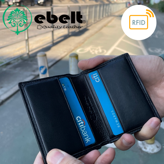 ［香港品牌 EBELT] WM 135 RFID 頭層軟羊皮迷你真皮銀包 皮夾咭套Full Grain Sheep Napa Mini Leather Wallet
