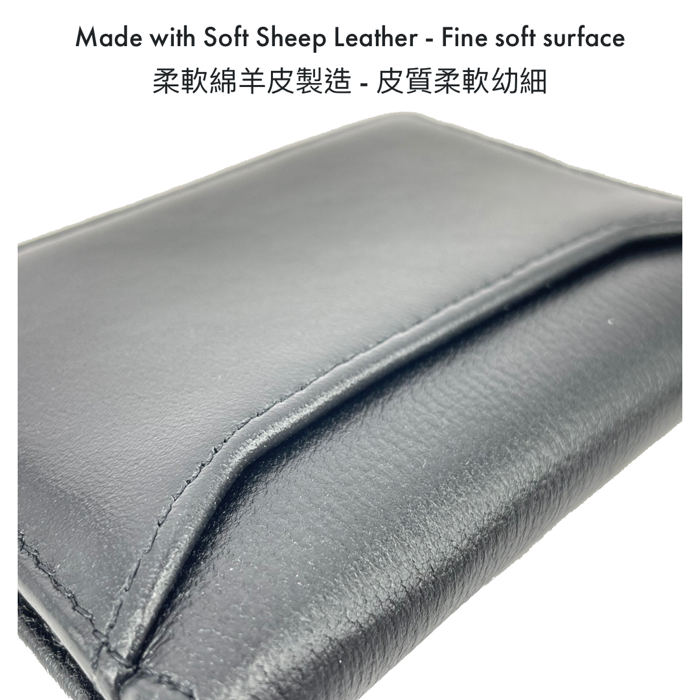 ［香港品牌 EBELT] WM 139 頭層軟羊皮迷你真皮銀包 皮夾咭套Full Grain Sheep Napa Mini Leather Wallet