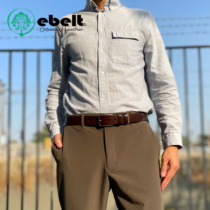 [香港品牌 EBELT] EBC 329 意大利頭層牛皮真皮皮帶 Full Grain Italian Cow Leather Belt 3.4cm