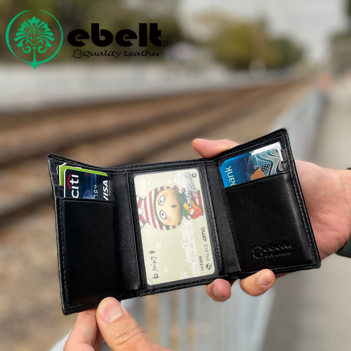 [香港品牌 EBELT] WM 133 頭層軟羊皮真皮銀包 皮夾錢包三摺銀包 Full Grain Sheep Napa Leather Wallet