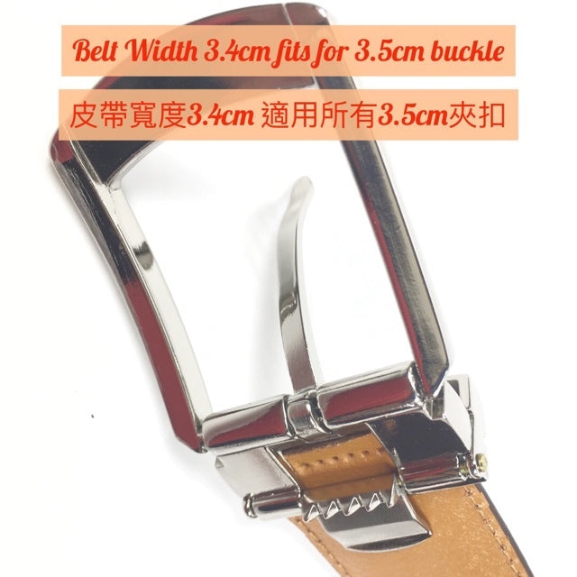 [香港品牌 EBELT] EBM 155S 男裝高級頭層牛皮真皮皮帶/淨皮帶 Top Grade Full Grain Cow Leather Belt Strap only 3.4cm