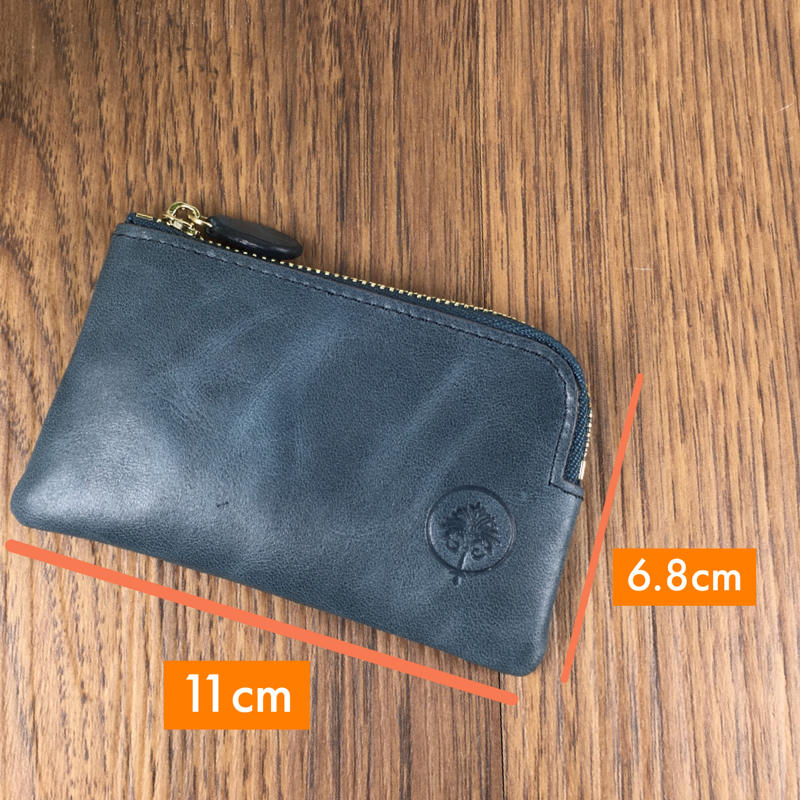 [香港品牌 EBELT] WM 17A 頭層油蠟牛皮真皮散銀包 / 鎖匙包 Cow Waxed Leather Coins Bag / Key Pouch