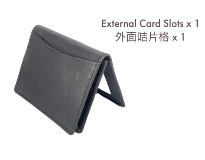 [香港品牌 EBELT] WM 145 印度製 頭層山羊皮真皮咭片套銀包 皮夾錢包 Full Grain Goat Leather Card Holder Wallet