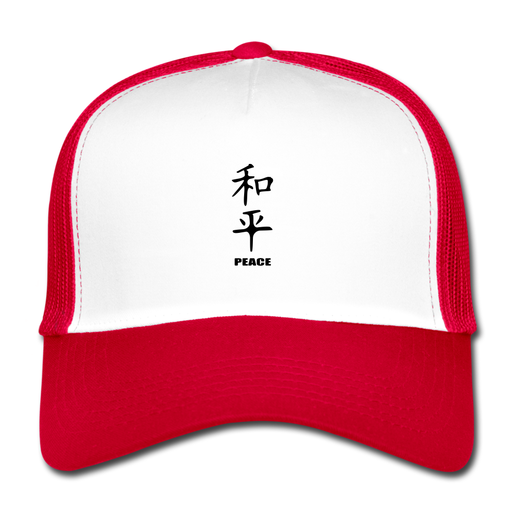 Trucker Cap - white/red